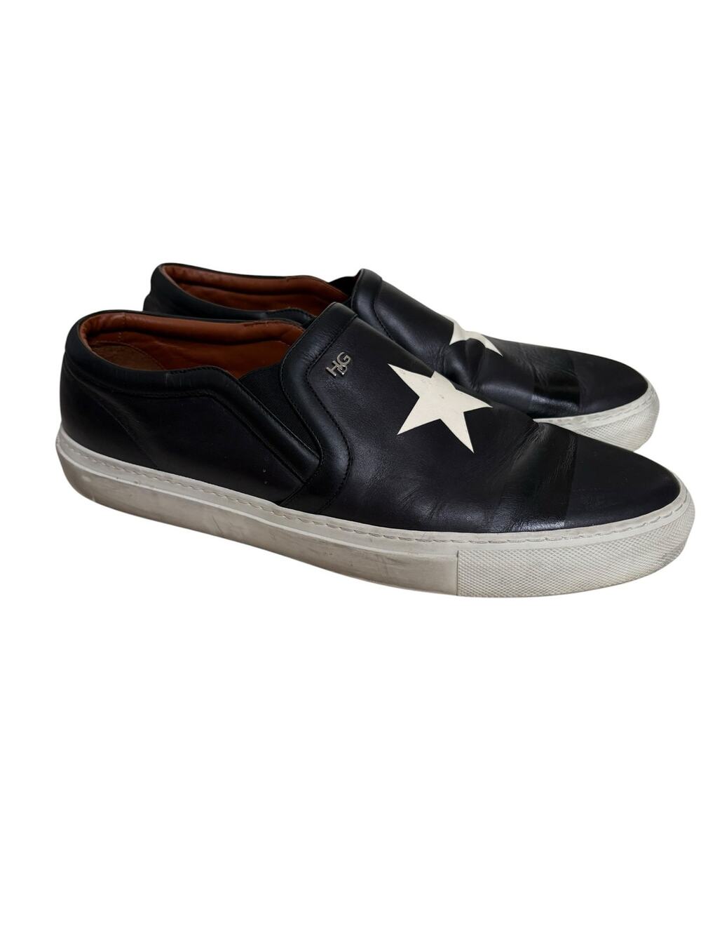 Givenchy Black Leather Star Sneakers Size 46 EU 13 US